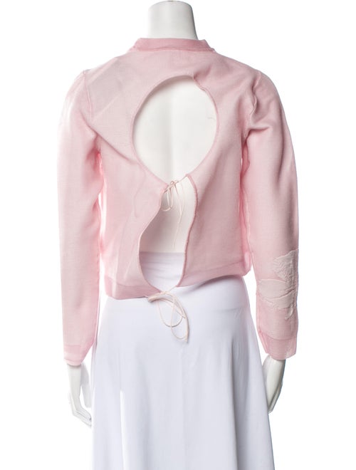 Cecilie Bahnsen Mock Neck Long Sleeve Crop Top