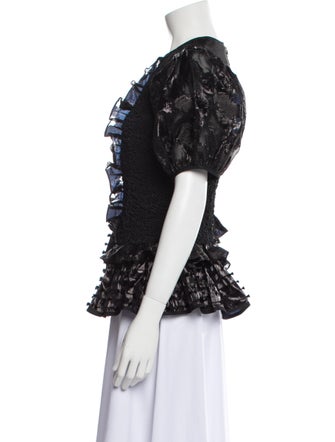 Cecilie Bahnsen Lace Pattern Crew Neck Blouse