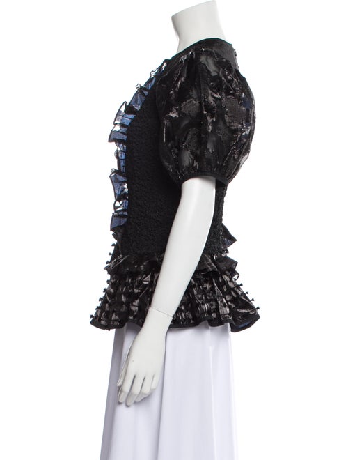 Cecilie Bahnsen Lace Pattern Crew Neck Blouse