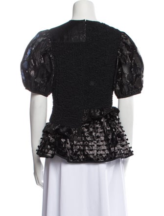 Cecilie Bahnsen Lace Pattern Crew Neck Blouse