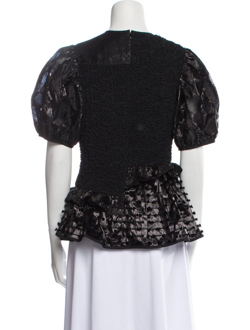 Cecilie Bahnsen Lace Pattern Crew Neck Blouse