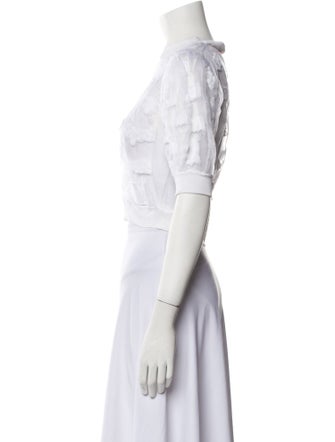 Cecilie Bahnsen Mesh Lace Pattern Crop Top