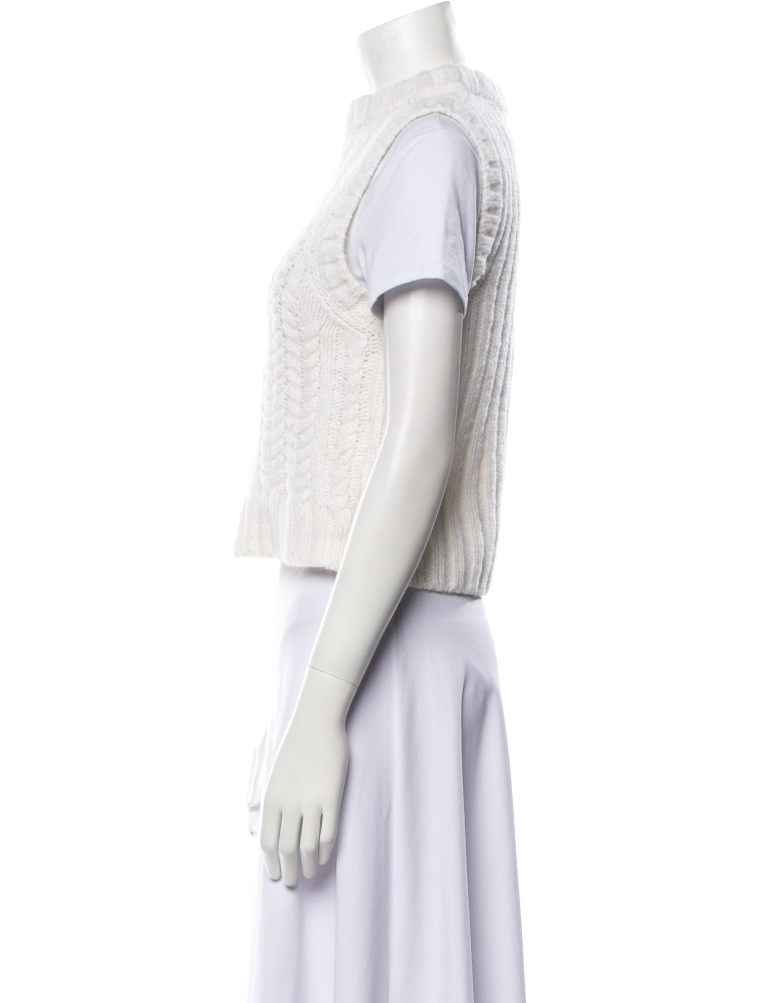 Cecilie Bahnsen Merino Wool Crew Neck Crop Top