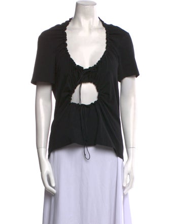 Cecilie Bahnsen V-Neck Short Sleeve Top