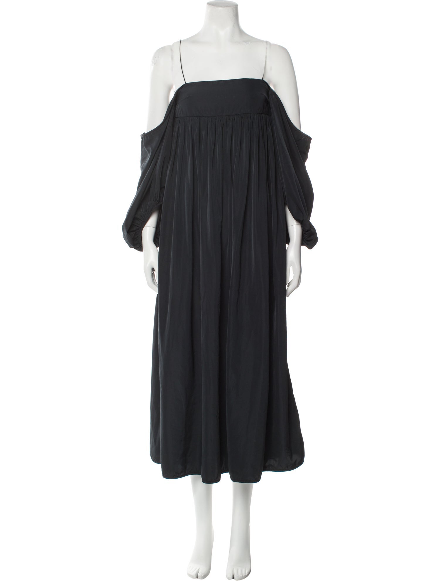 【関税込み】Gabriela Hearst ブラック Sebbie マキシドレス Gabriela Hearst Off-The-Shoulder Long Dress - Black Dresses