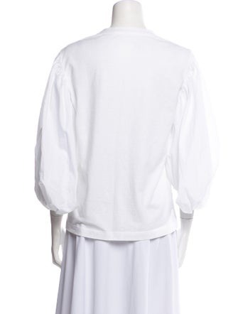 Cecilie Bahnsen Mock Neck Three-Quarter Sleeve Sweatshirt