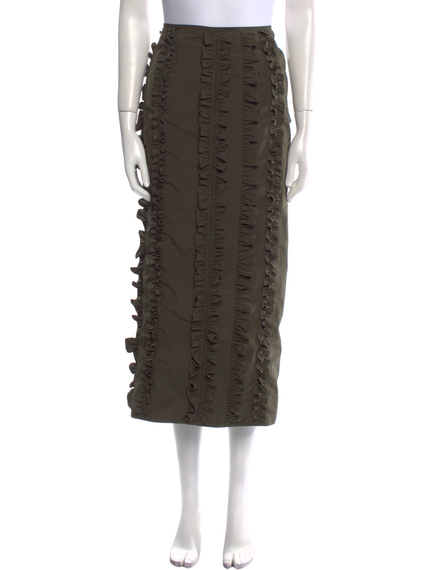 Cecilie Bahnsen Ruffle Embellishment Midi Length Skirt
