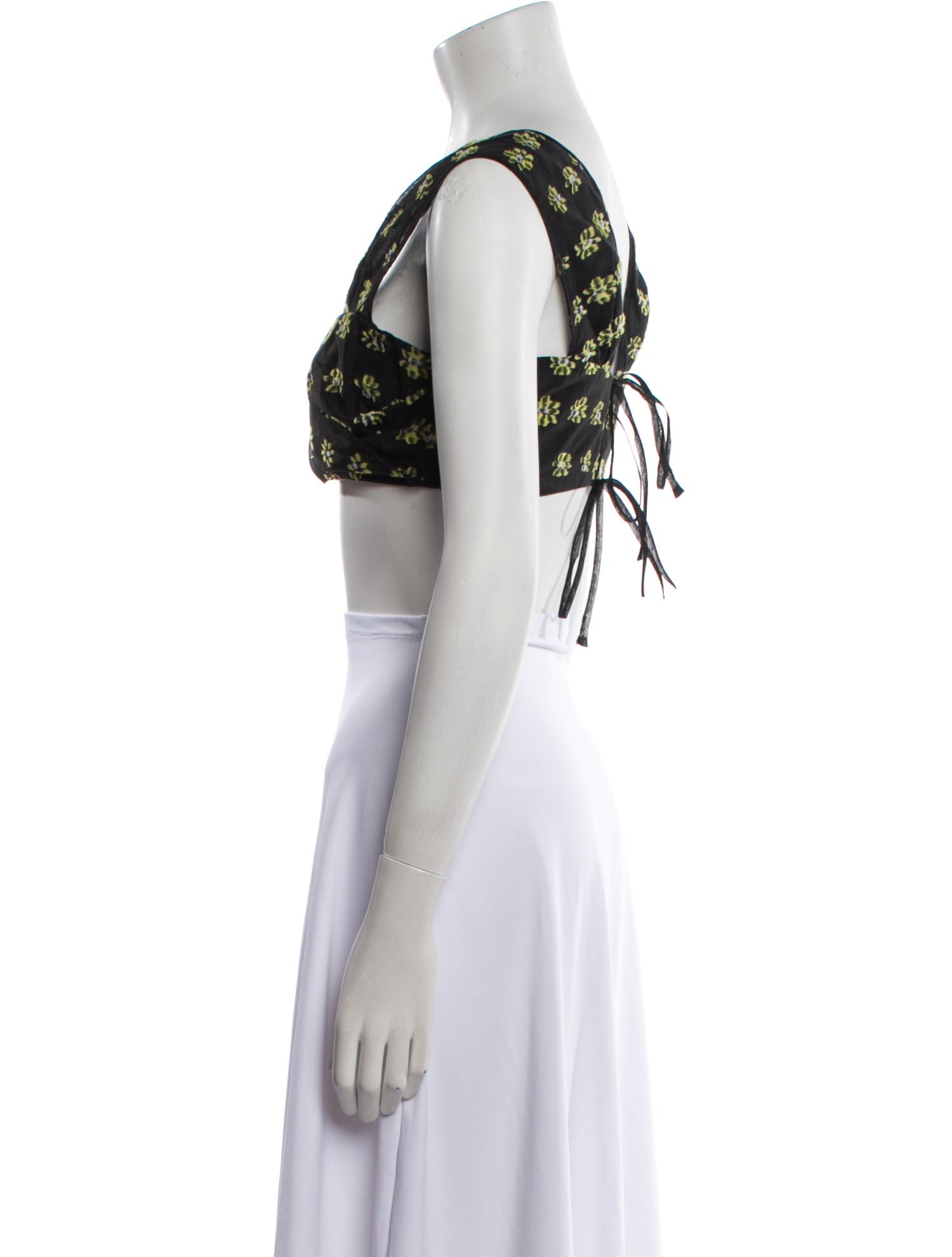 Cecilie Bahnsen Silk Floral Print Crop Top