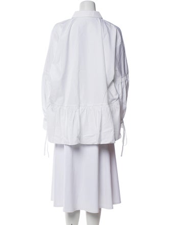 Cecilie Bahnsen Mock Neck Long Sleeve Button-Up Top