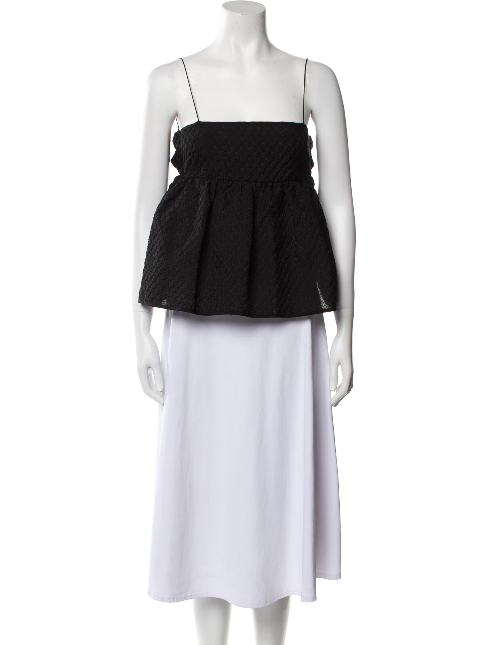 Cecilie Bahnsen Square Neckline Sleeveless Crop Top