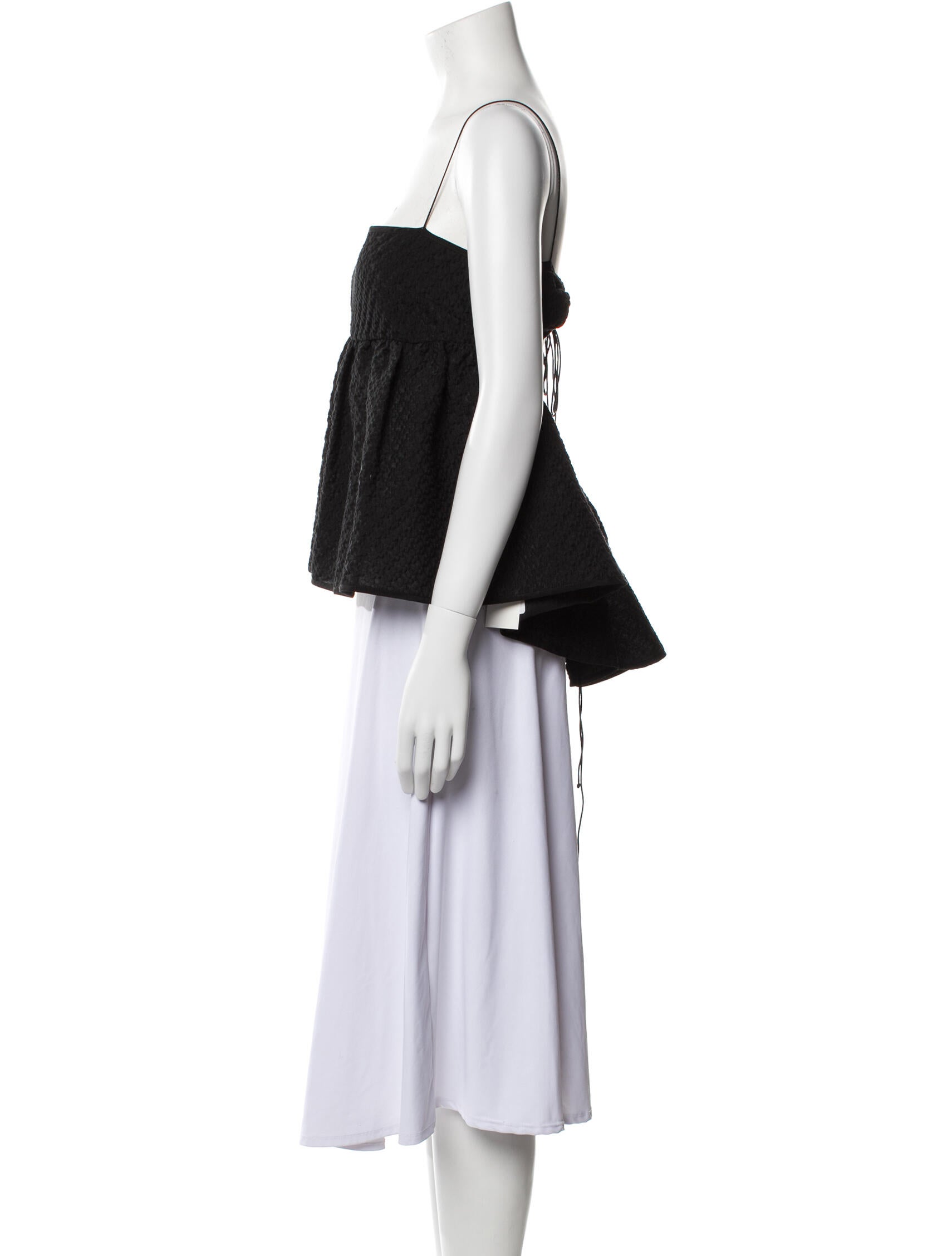 Cecilie Bahnsen Square Neckline Sleeveless Crop Top