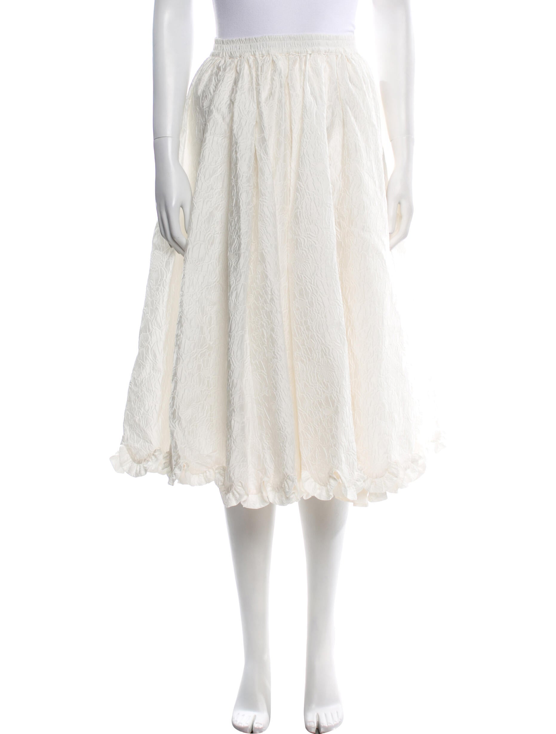 Cecilie Bahnsen Embroidered Accent Midi Length Skirt