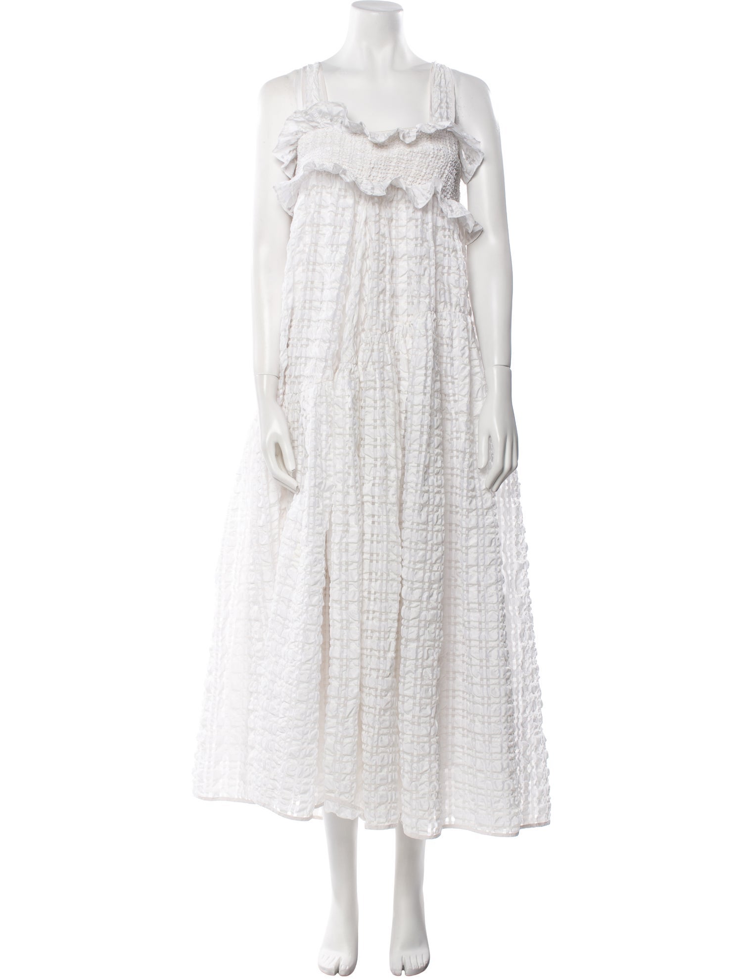 Cecilie Bahnsen Square Neckline Midi Length Dress