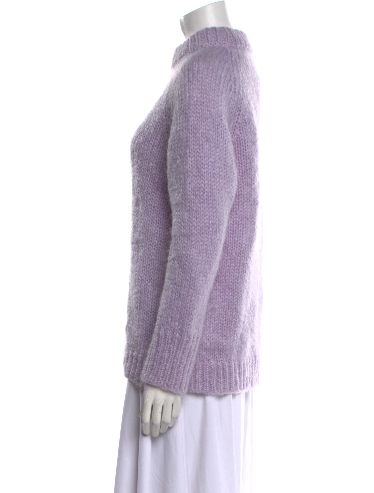 トップス Alexander McQueen wool silk knit Alexander McQueen Wool Scoop Neck Sweater - Neutrals