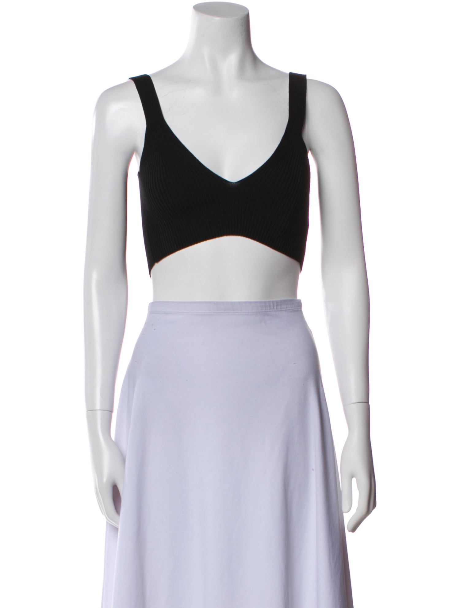 Cecilie Bahnsen Merino Wool Square Neckline Crop Top