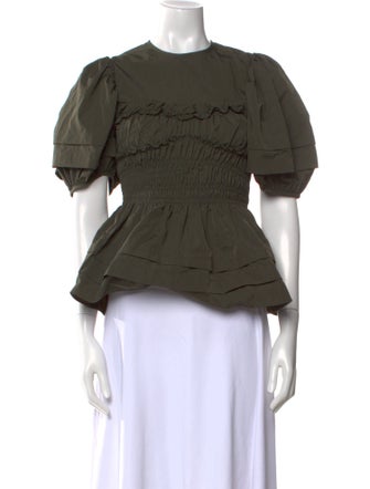 Cecilie Bahnsen Crew Neck Short Sleeve Blouse