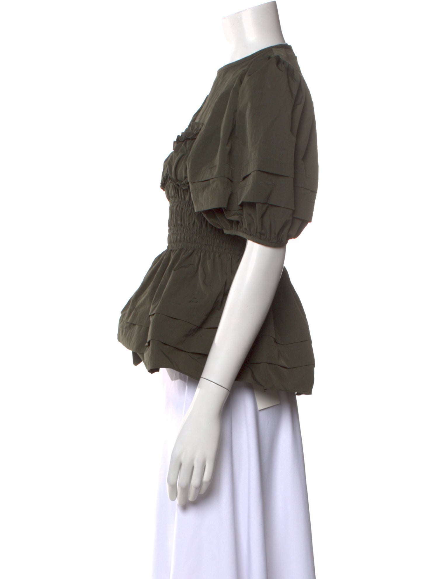 Cecilie Bahnsen Crew Neck Short Sleeve Blouse