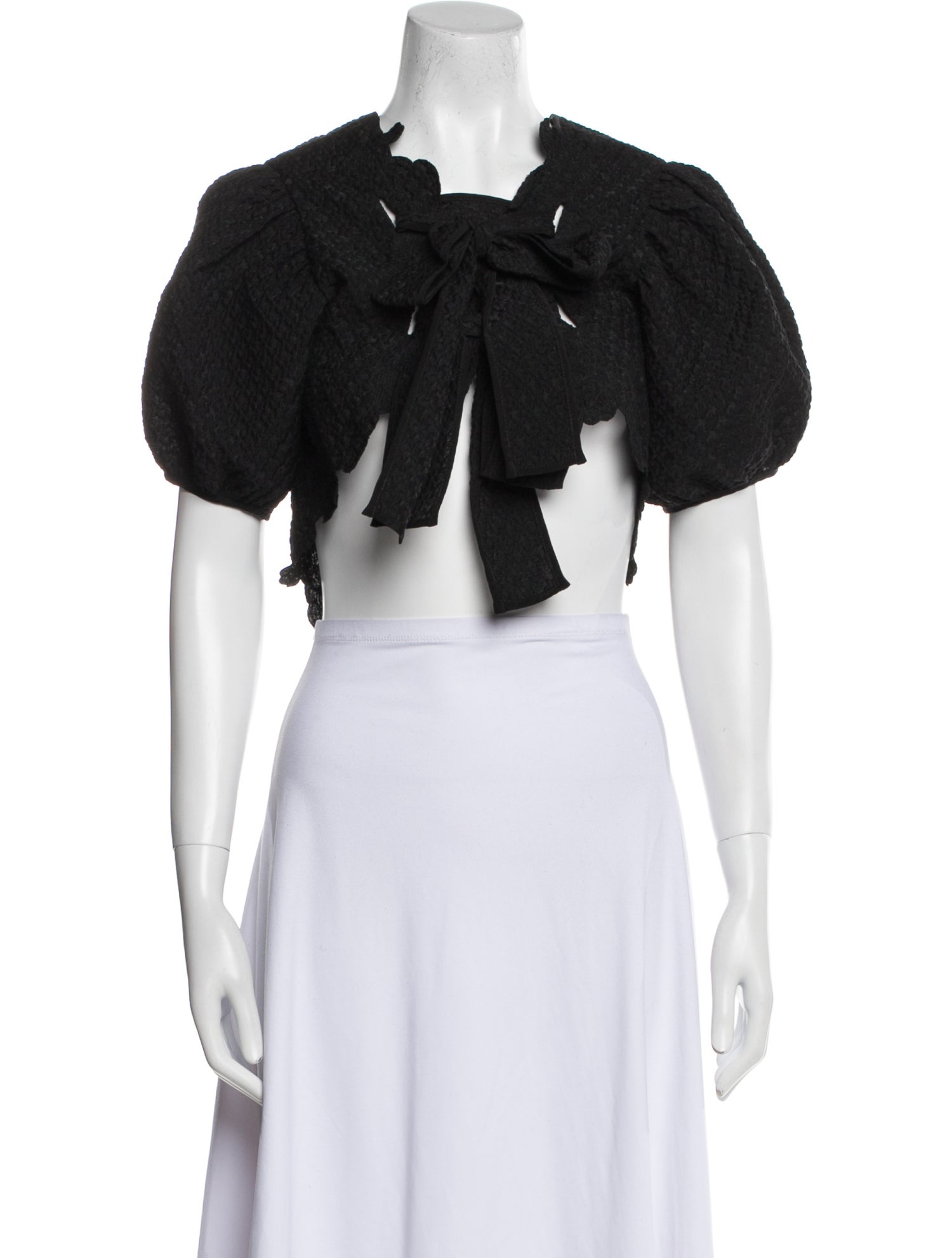 Cecilie Bahnsen V-Neck Short Sleeve Crop Top