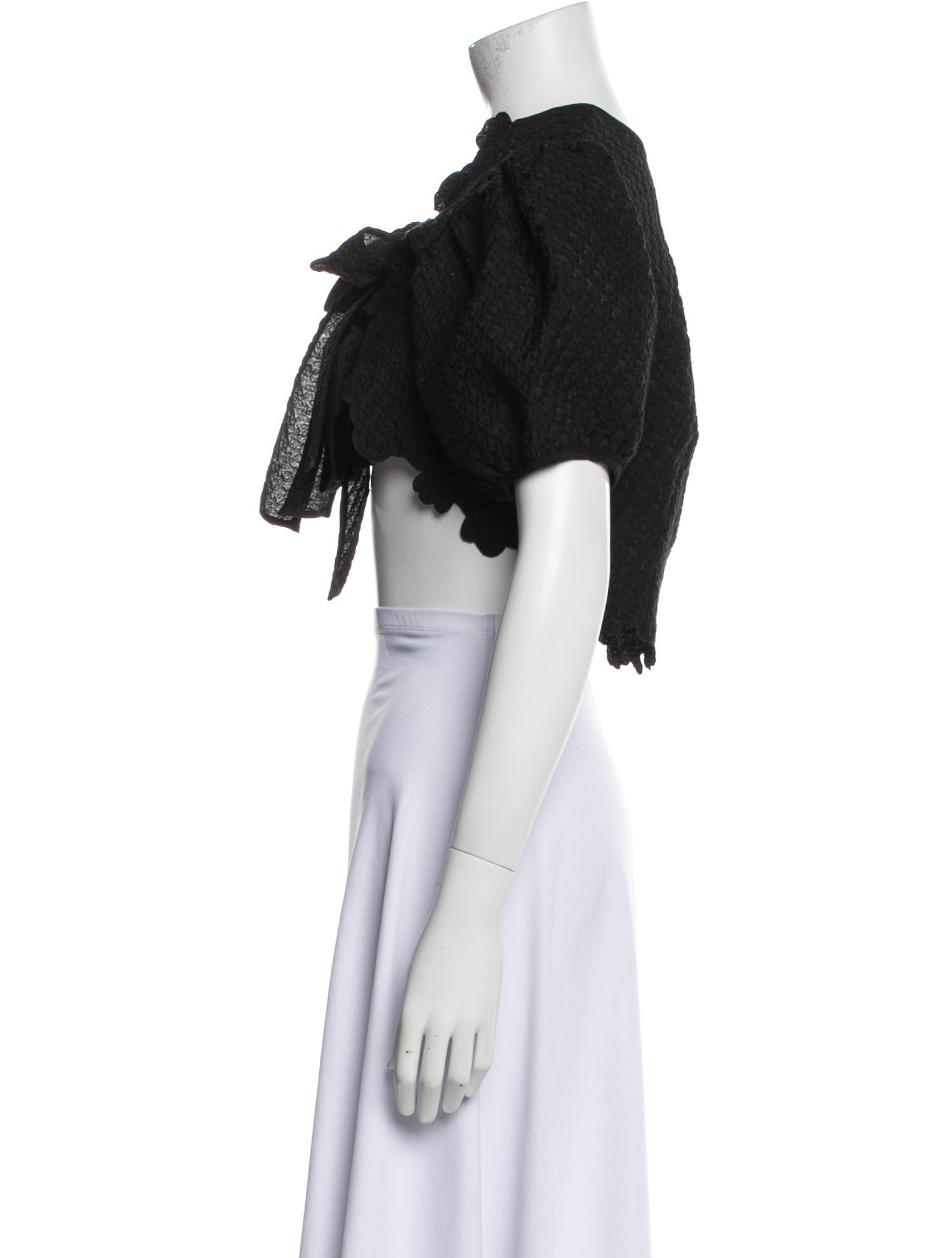 Cecilie Bahnsen V-Neck Short Sleeve Crop Top