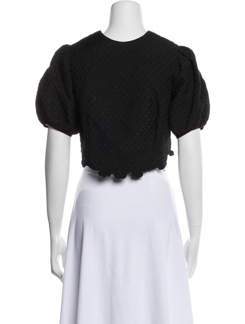 Cecilie Bahnsen V-Neck Short Sleeve Crop Top
