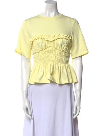 Cecilie Bahnsen Crew Neck Short Sleeve Crop Top