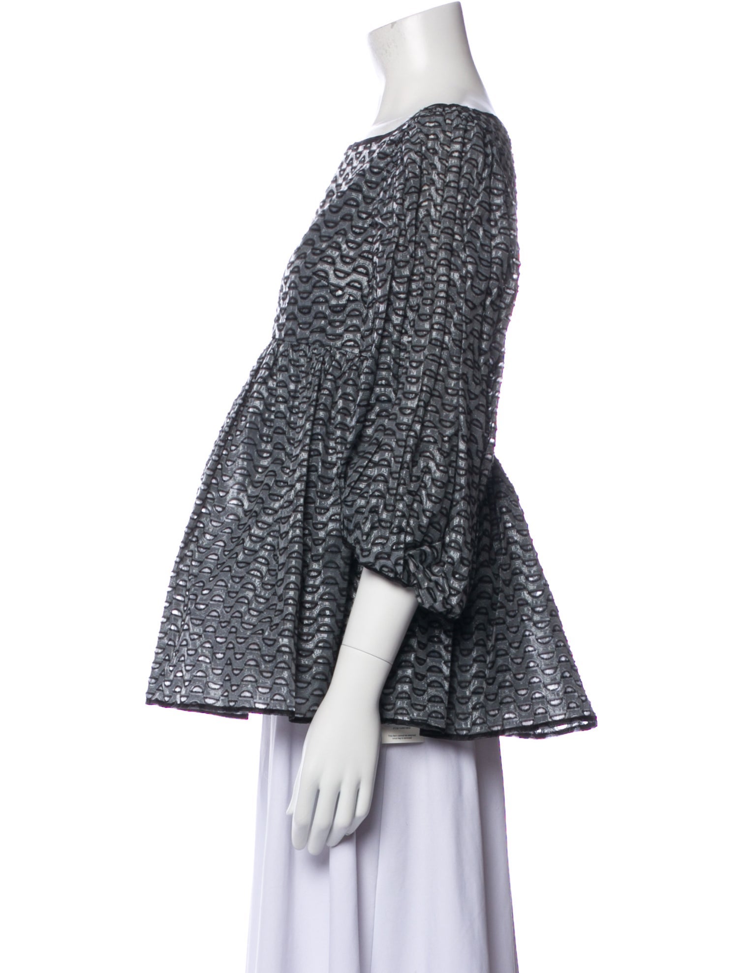 Cecilie Bahnsen Printed Bateau Neckline Top