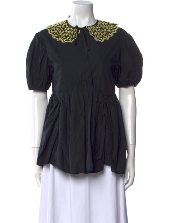 Cecilie Bahnsen Crew Neck Short Sleeve Top