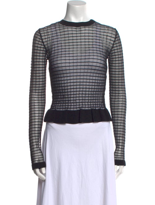 Cecilie Bahnsen Plaid Print Crew Neck Crop Top