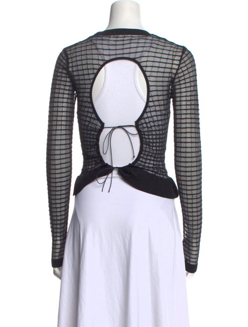 Cecilie Bahnsen Plaid Print Crew Neck Crop Top