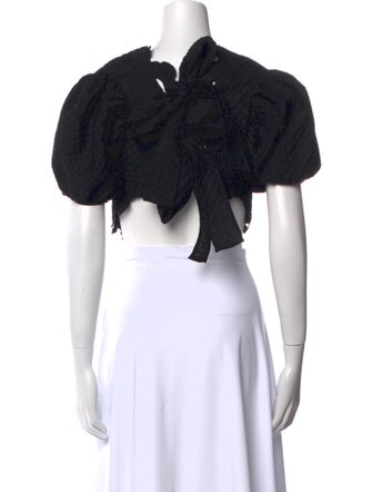 Cecilie Bahnsen Crew Neck Short Sleeve Crop Top