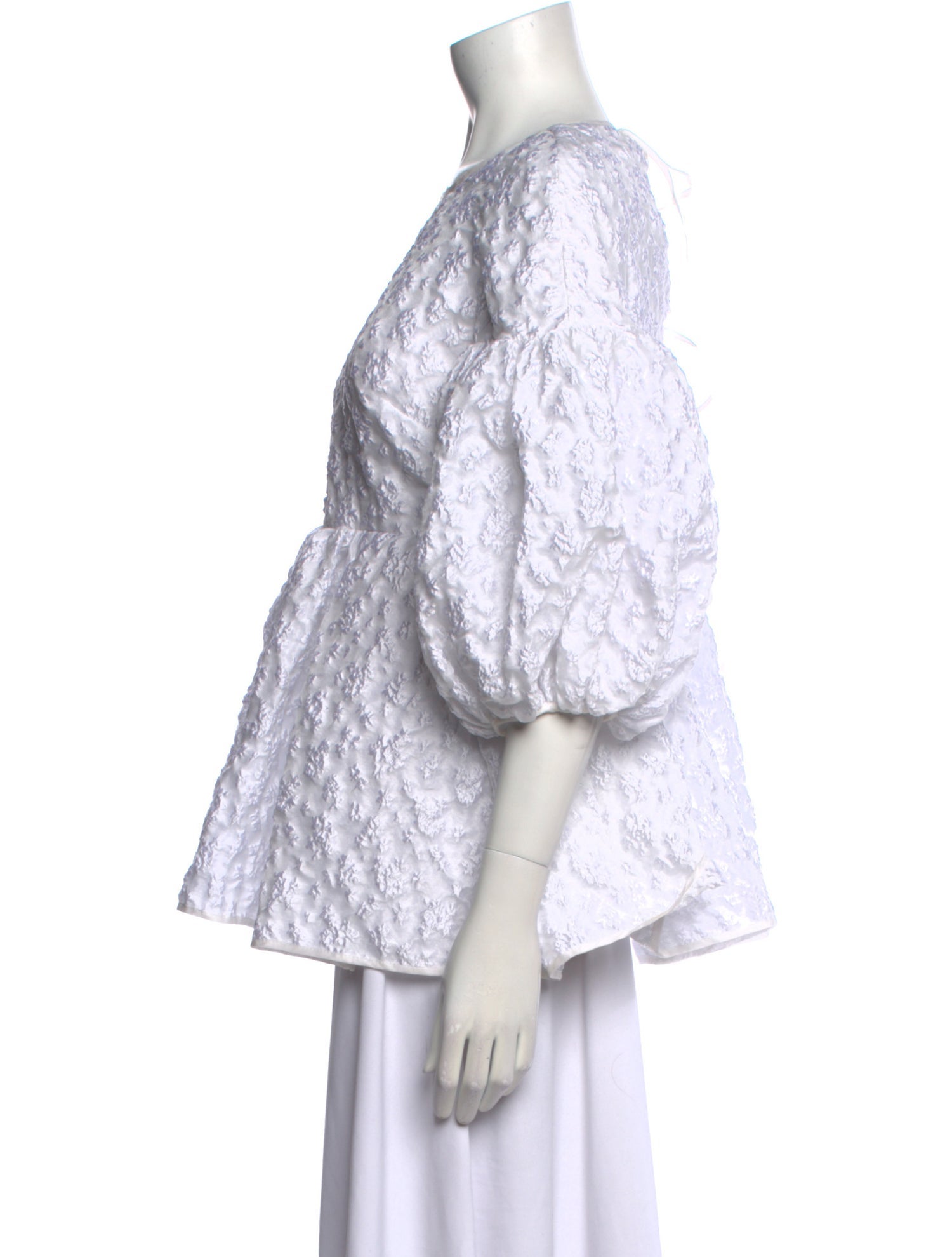 Cecilie Bahnsen Bateau Neckline Three-Quarter Sleeve Blouse