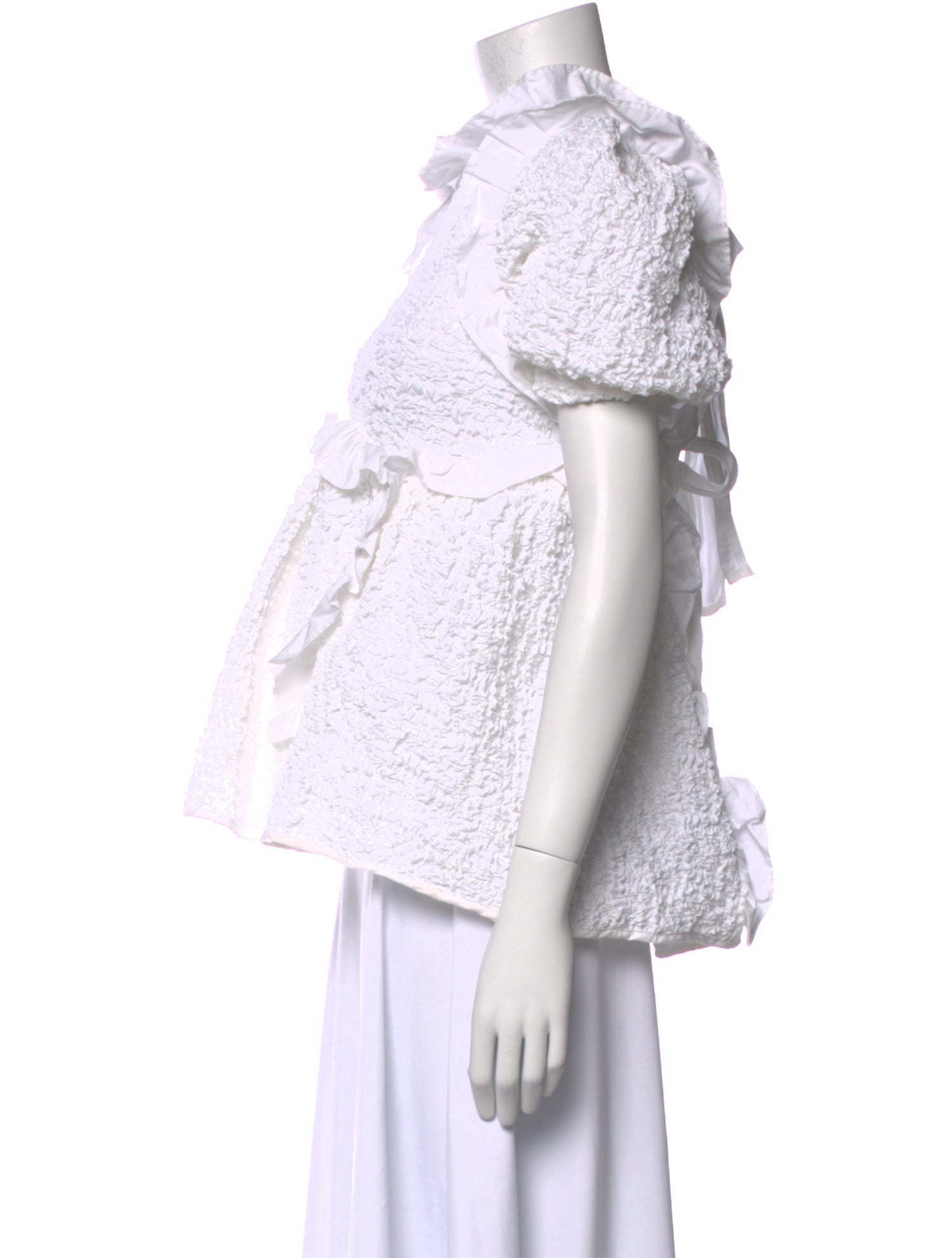 Cecilie Bahnsen Mock Neck Short Sleeve Blouse