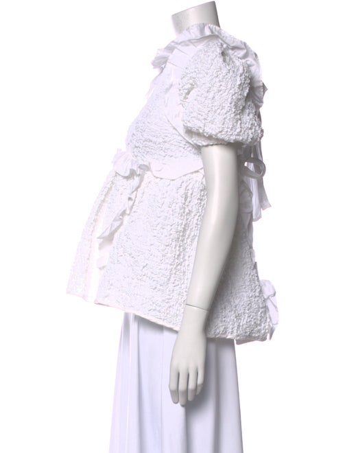 Cecilie Bahnsen Mock Neck Short Sleeve Blouse