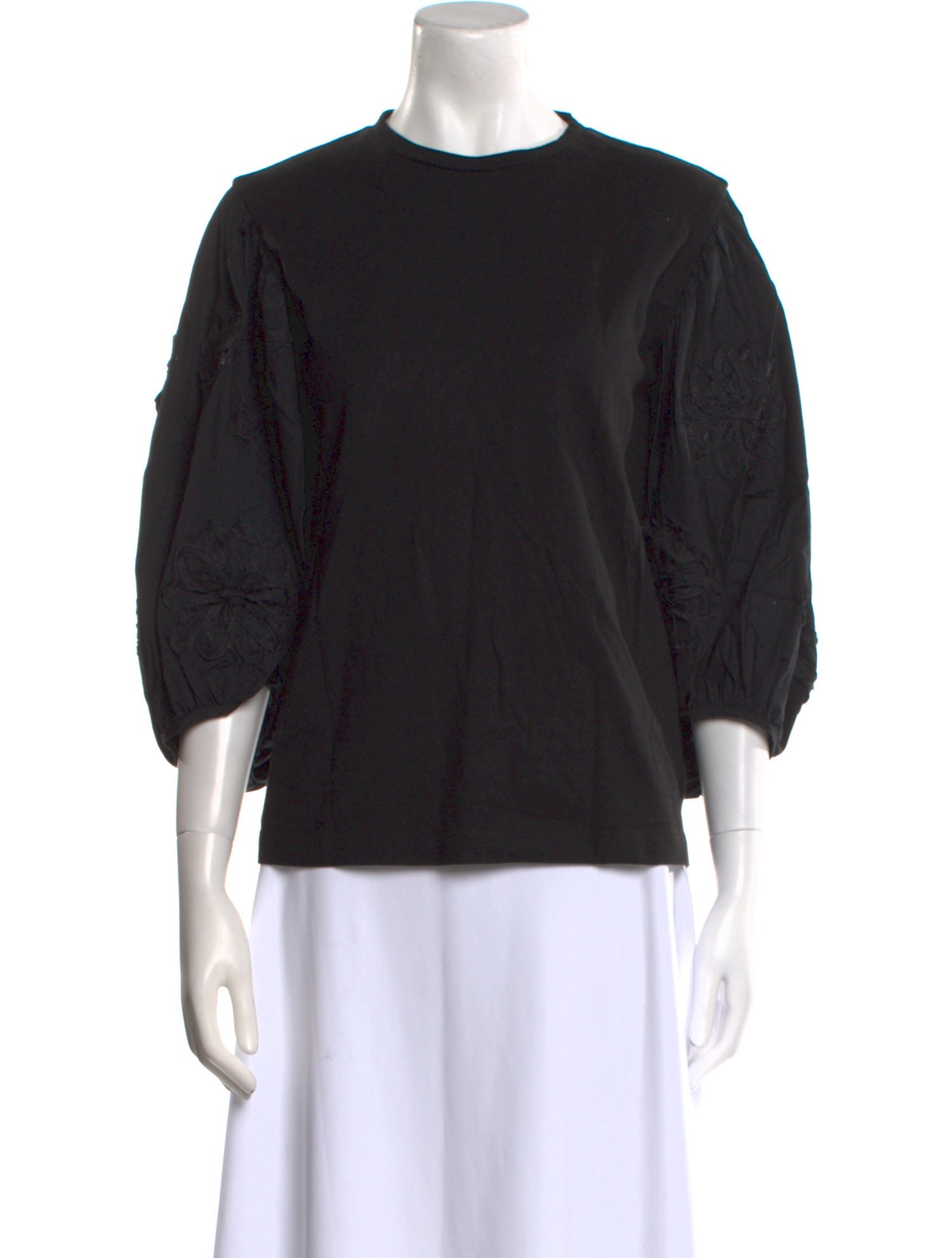 Cecilie Bahnsen Crew Neck Three-Quarter Sleeve Sweatshirt