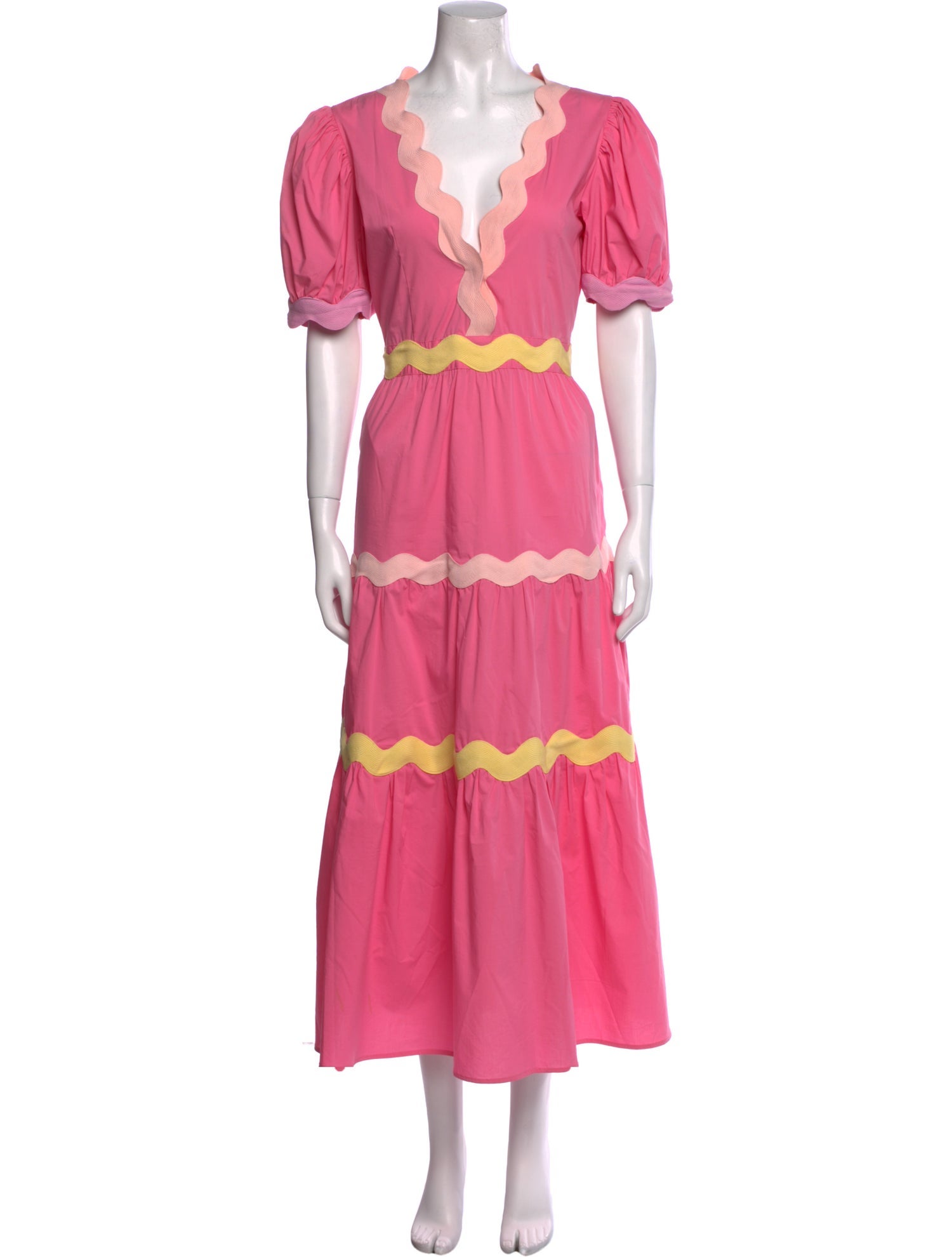 Cecilie Bahnsen Colorblock Pattern Long Dress