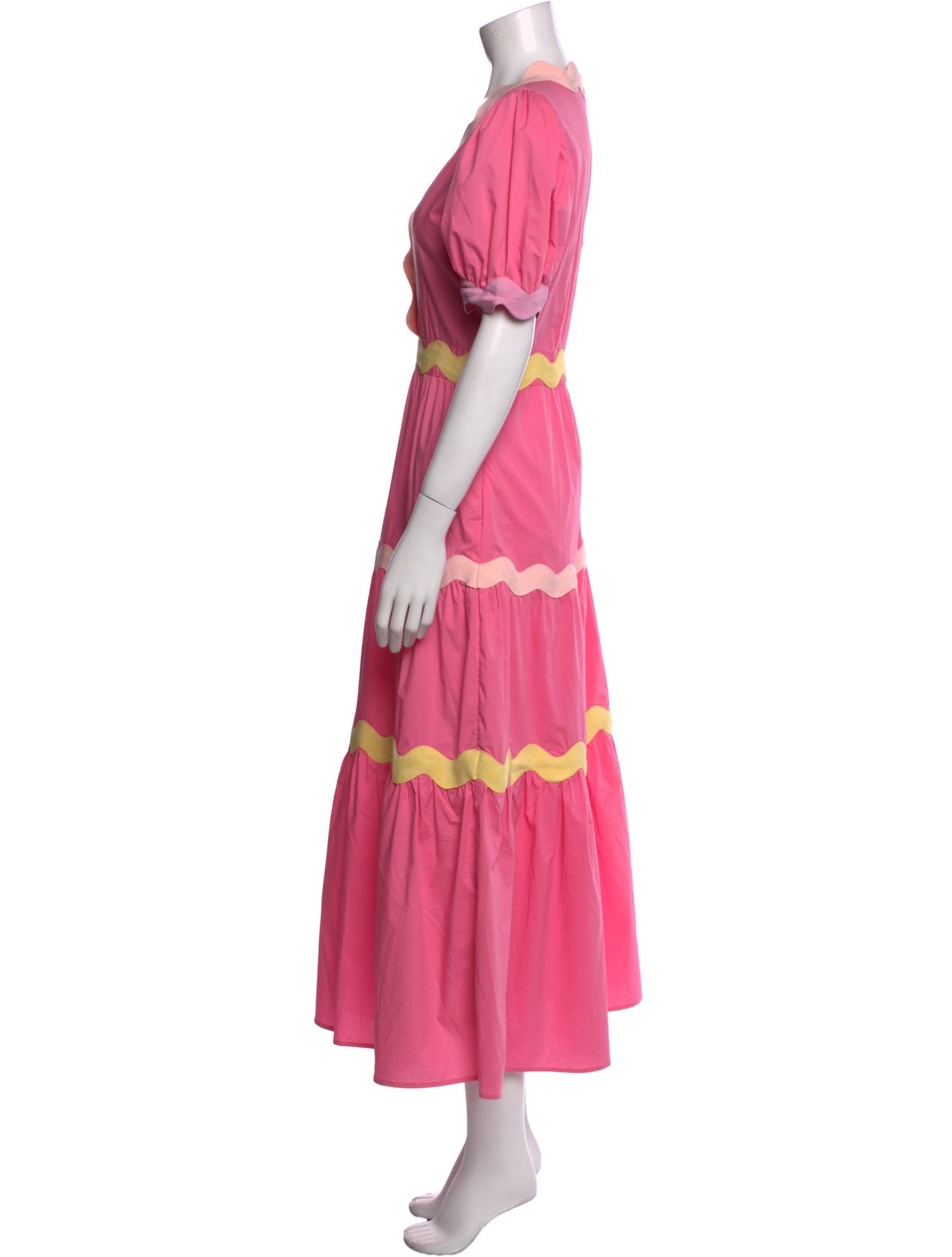 Cecilie Bahnsen Colorblock Pattern Long Dress