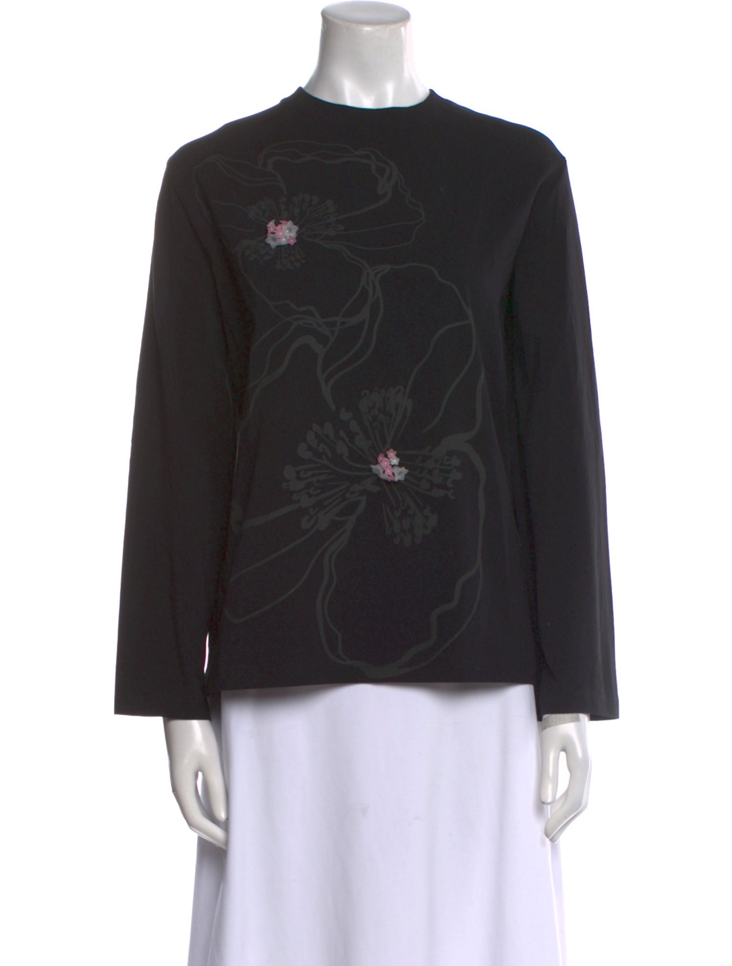 Cecilie Bahnsen Floral Print Mock Neck Sweatshirt