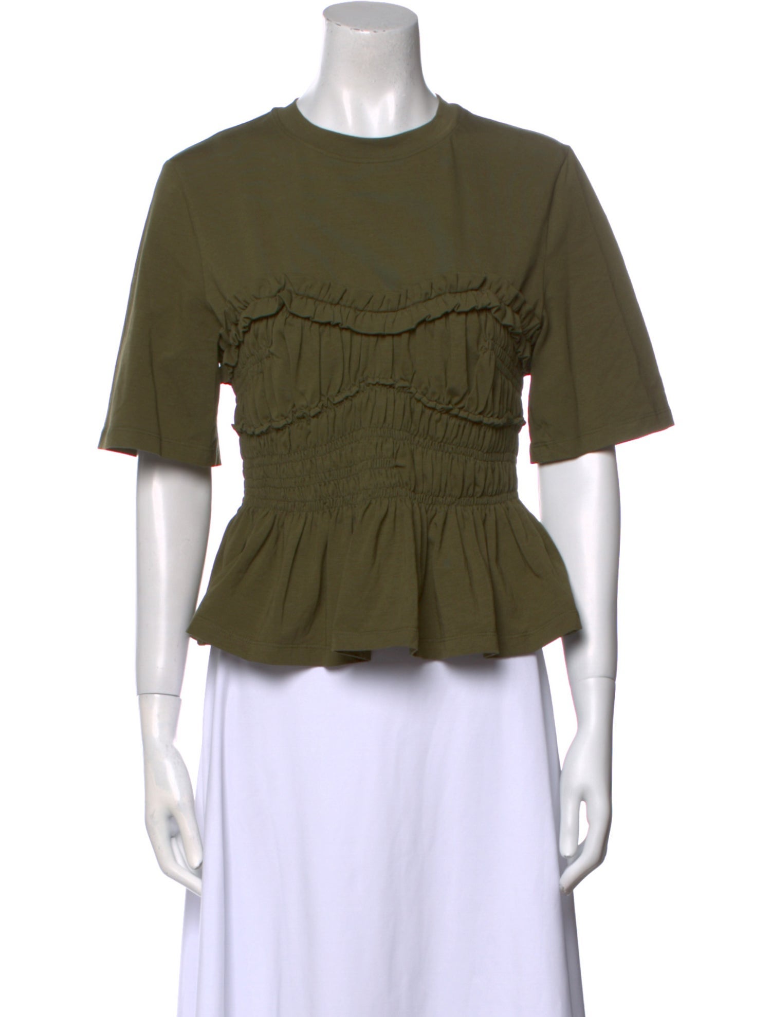 Cecilie Bahnsen Crew Neck Short Sleeve Crop Top