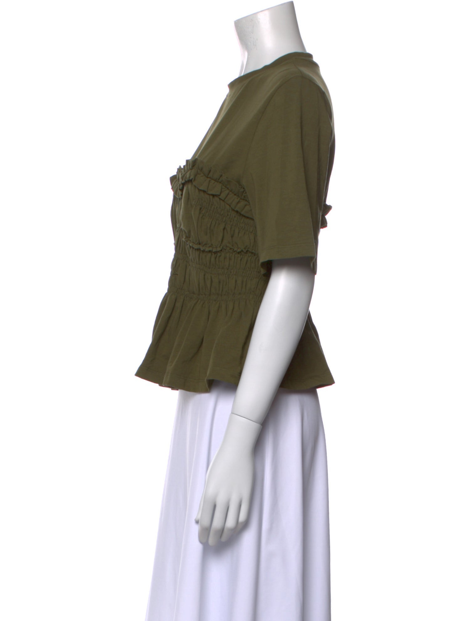 Cecilie Bahnsen Crew Neck Short Sleeve Crop Top