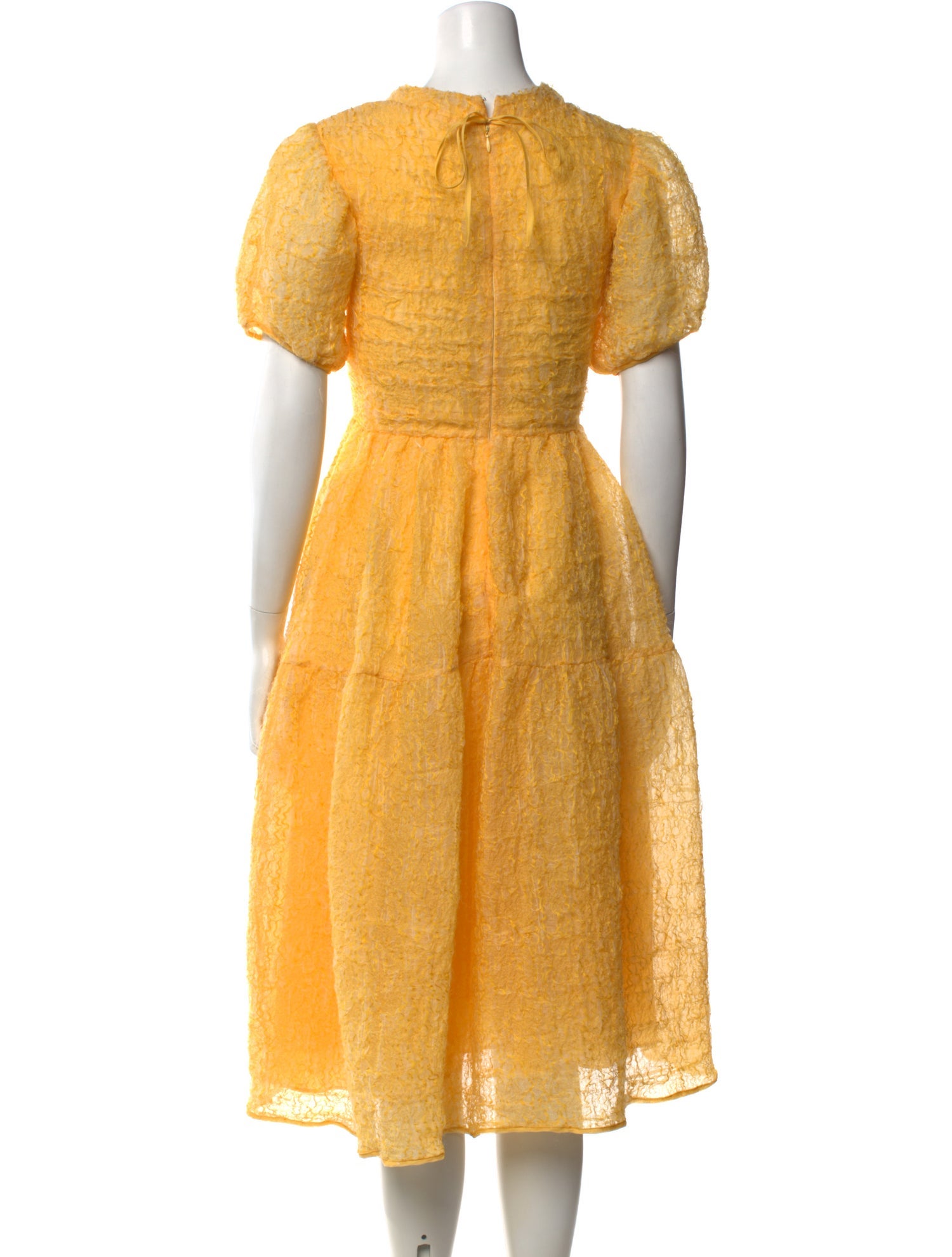 cecilie bahnsen orange dress Silk Midi Length Dress