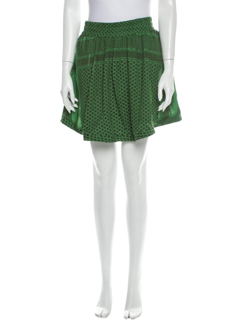 Cecilie Copenhagen Printed Mini Skirt Green