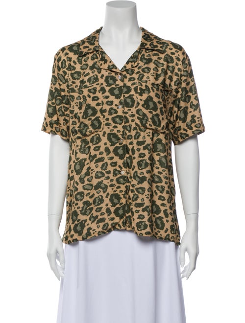 Cecilie Copenhagen Animal Print Short Sleeve Blous