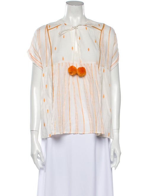 Cecilie Copenhagen Striped Tie Neck Blouse