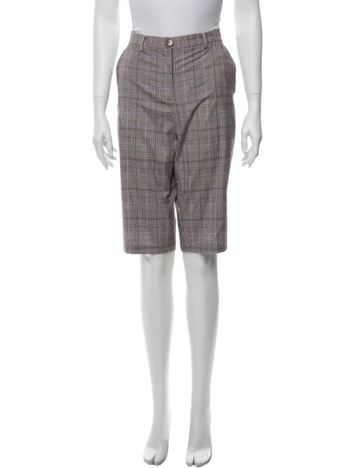 Cecilie Copenhagen Plaid Print Knee-Length Shorts