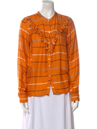 Cecilie Copenhagen Striped Long Sleeve Button-Up Top