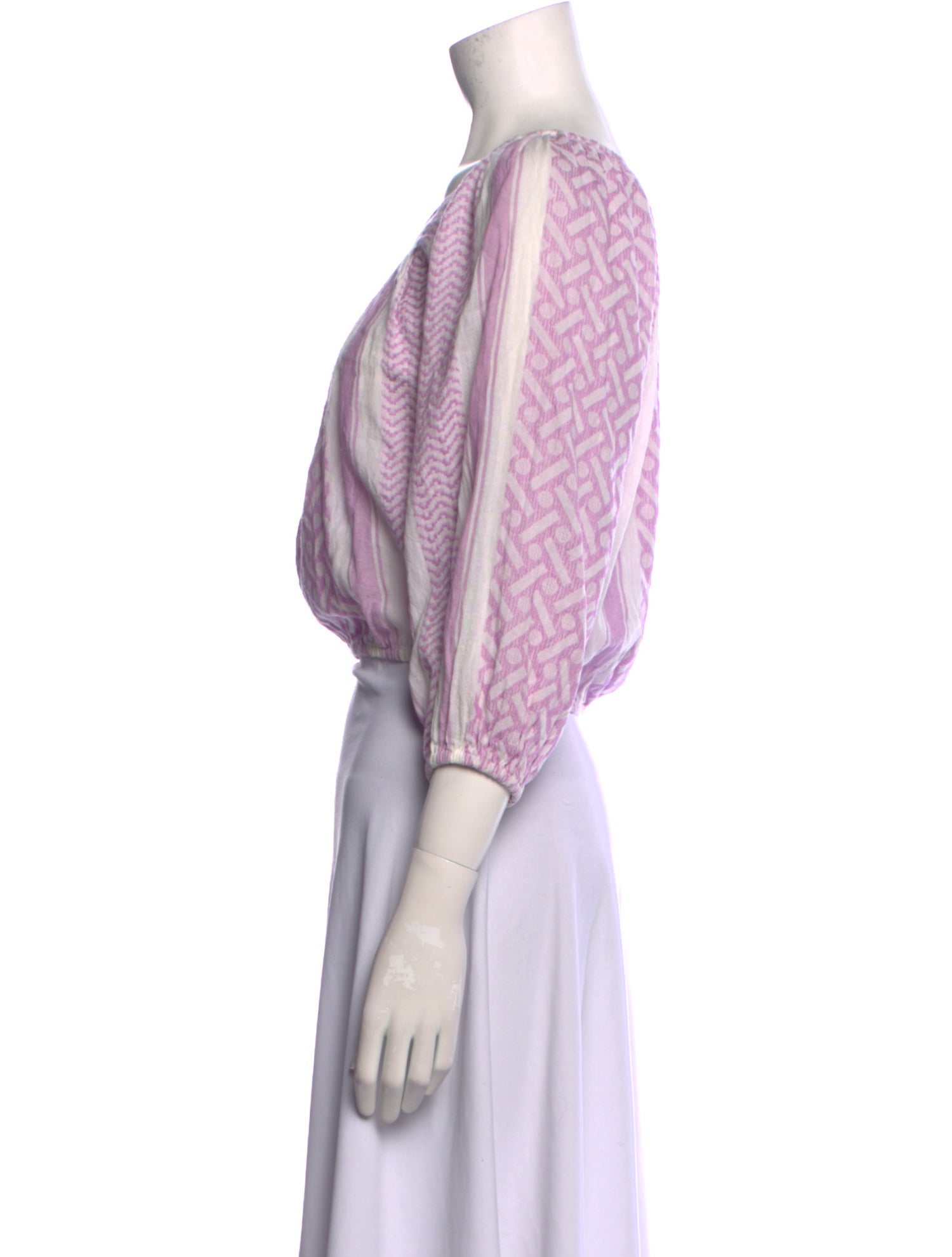 Cecilie Copenhagen Printed Scoop Neck Crop Top