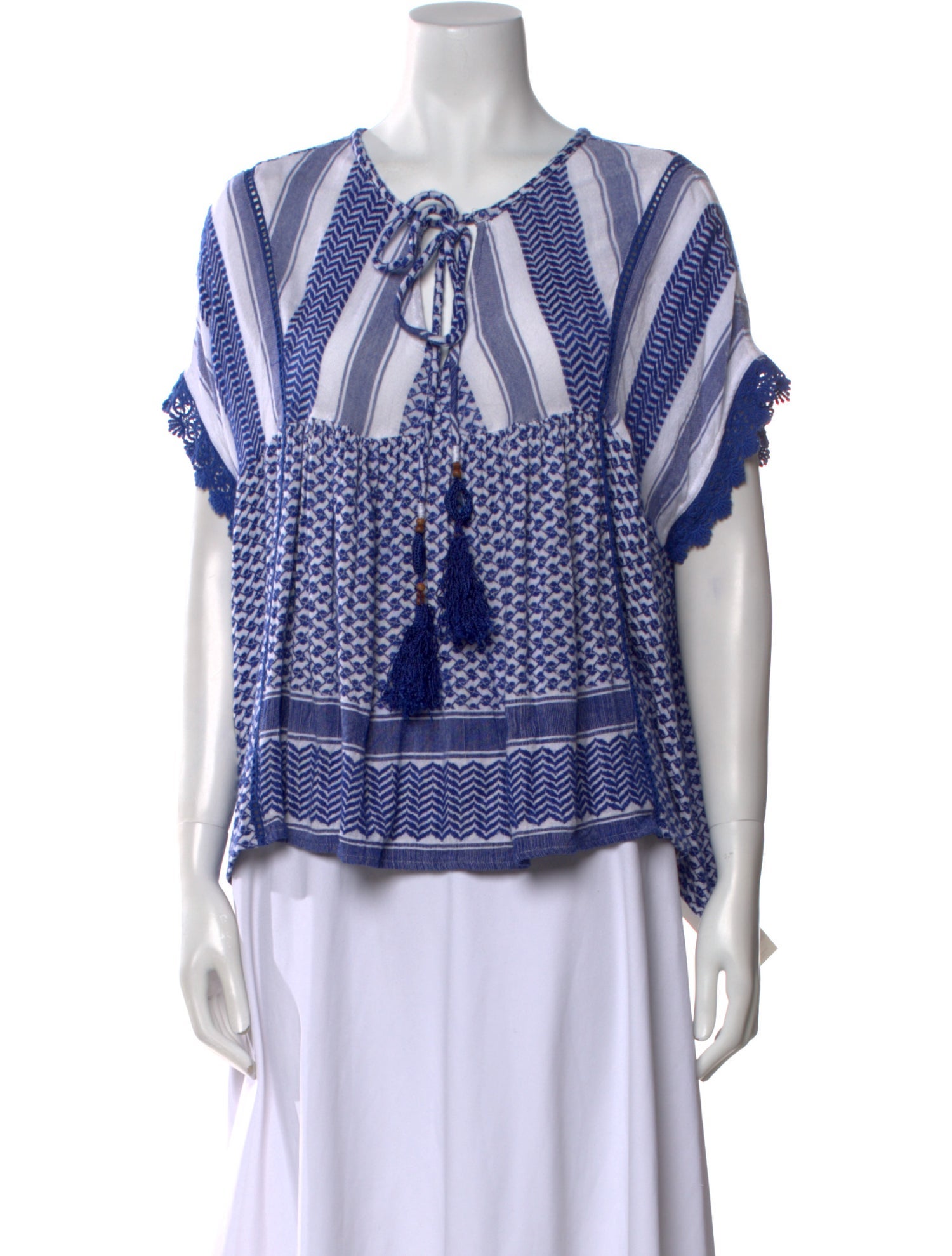 Cecilie Copenhagen Printed Tie Neck Blouse