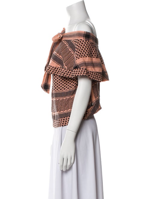 Cecilie Copenhagen Printed Off-The-Shoulder Top