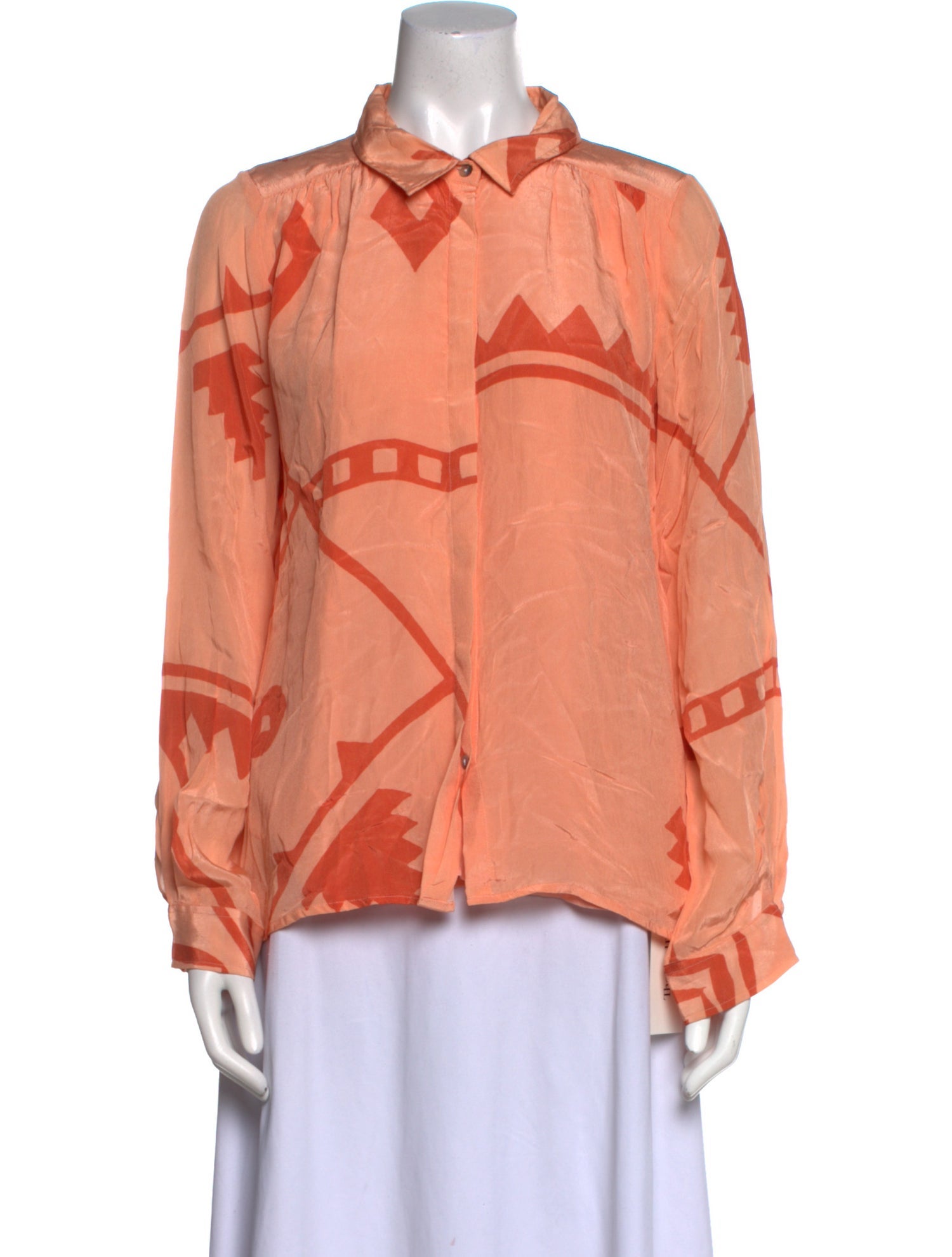 Cecilie Copenhagen Printed Long Sleeve Button-Up Top