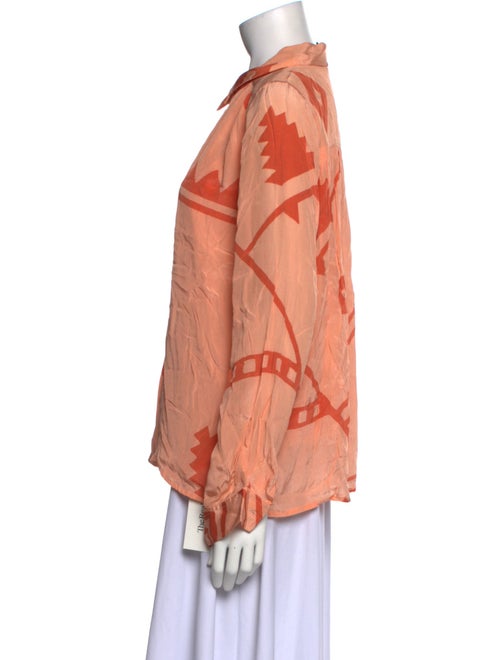 Cecilie Copenhagen Printed Long Sleeve Button-Up Top